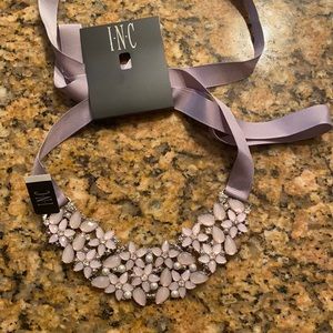 INC gemstone diamond necklace